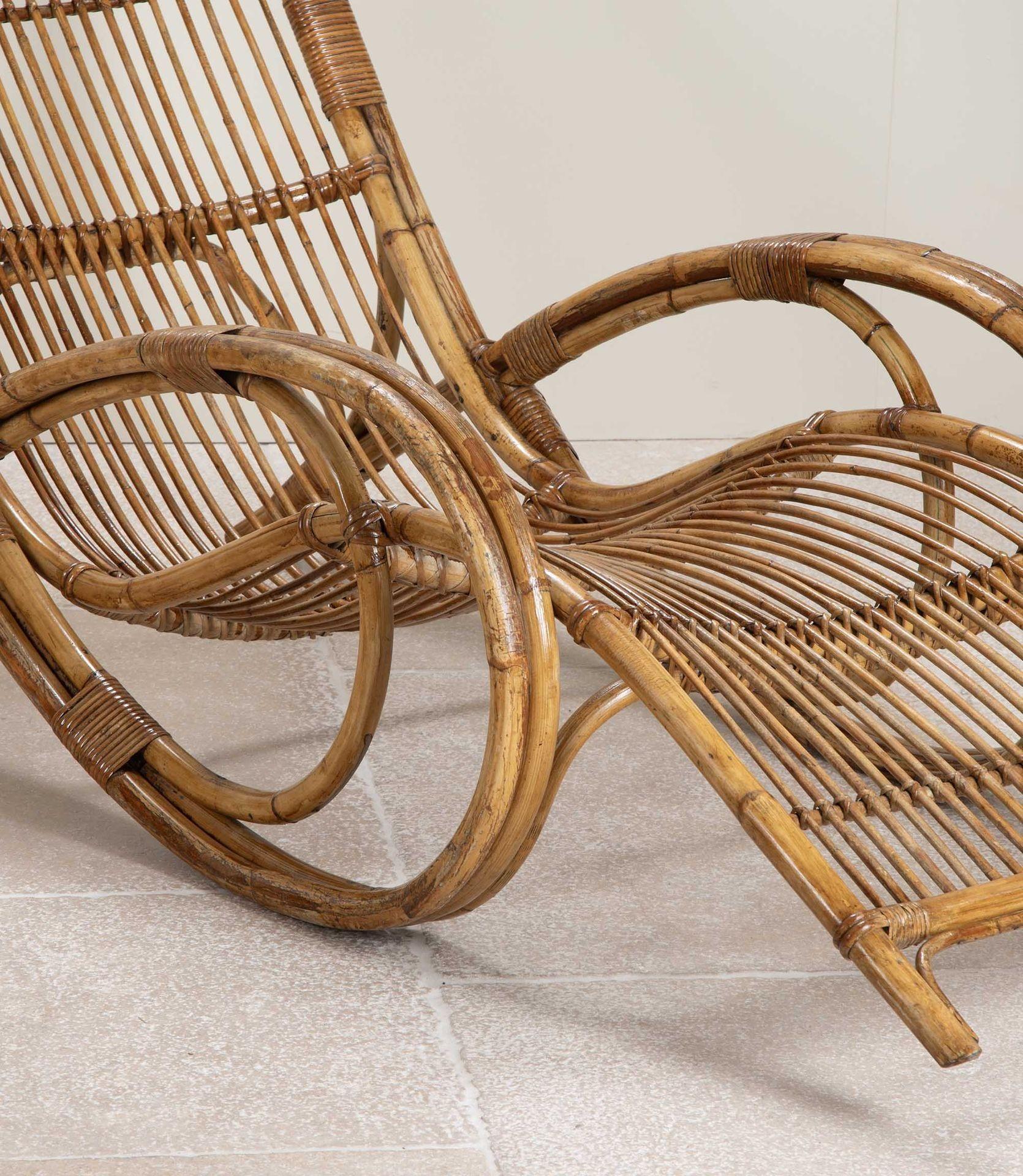 Pair of Mid-Century French Bamboo Loungers 6