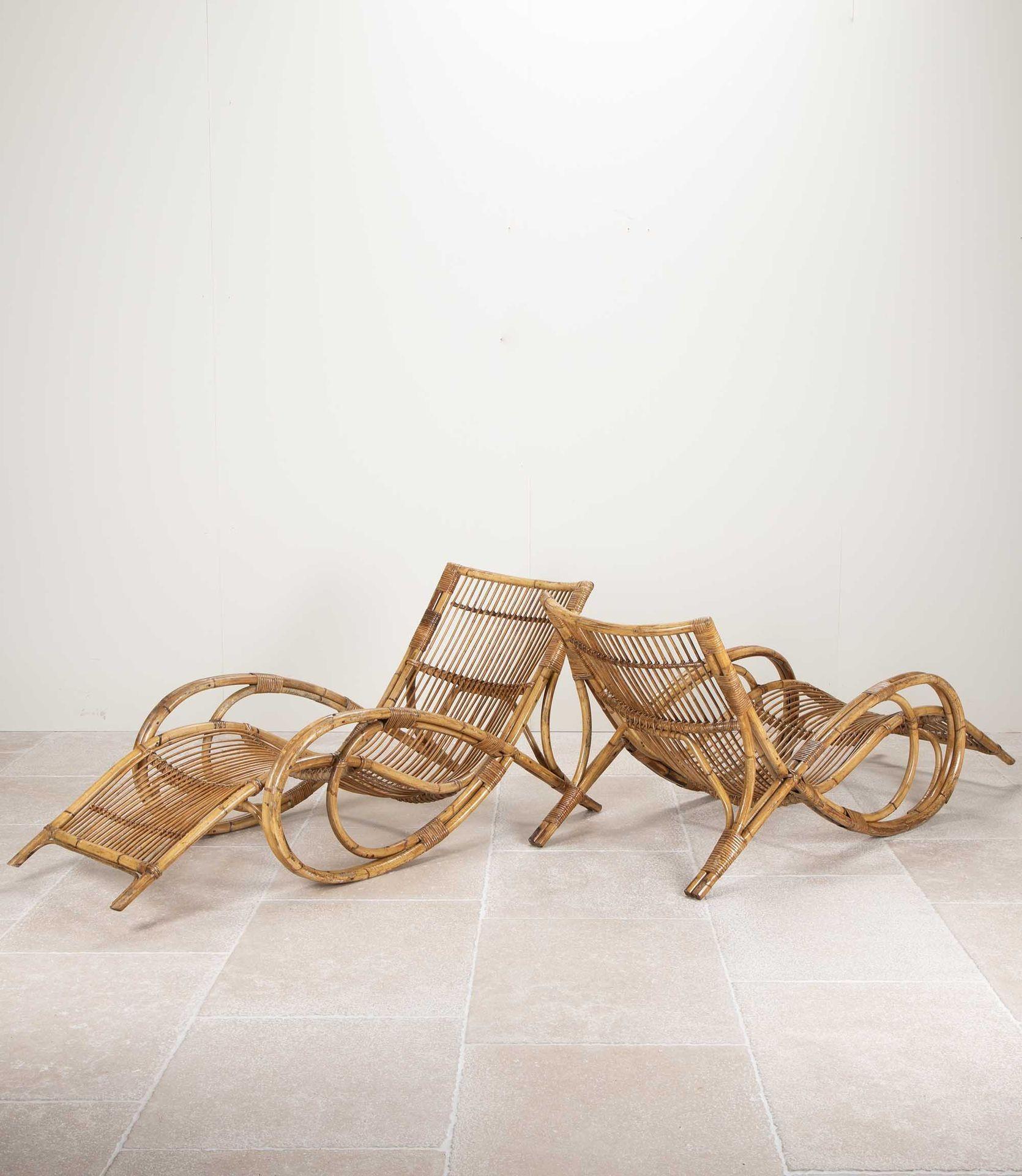 Pair of Mid-Century French Bamboo Loungers en Excelente Estado en Gloucestershire, GB