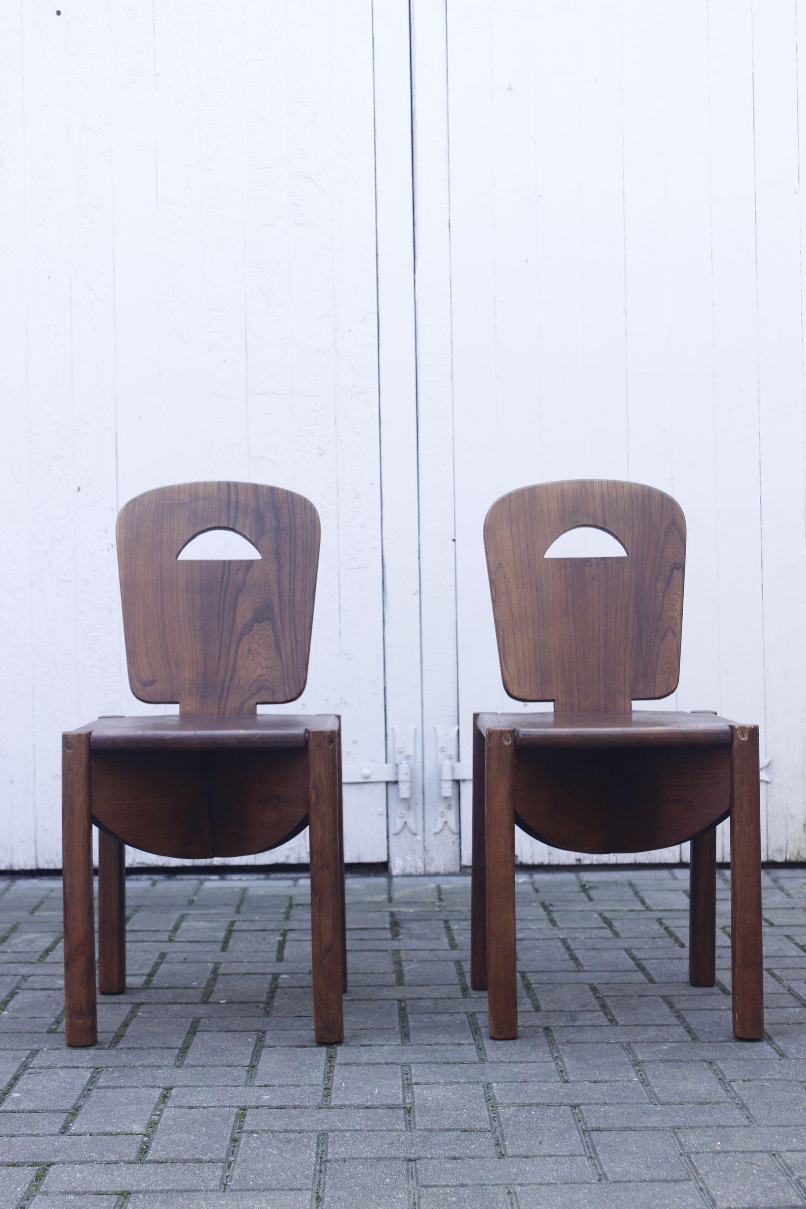 Brutalist Pair of  Mid-Century French brutalist mountain chairs