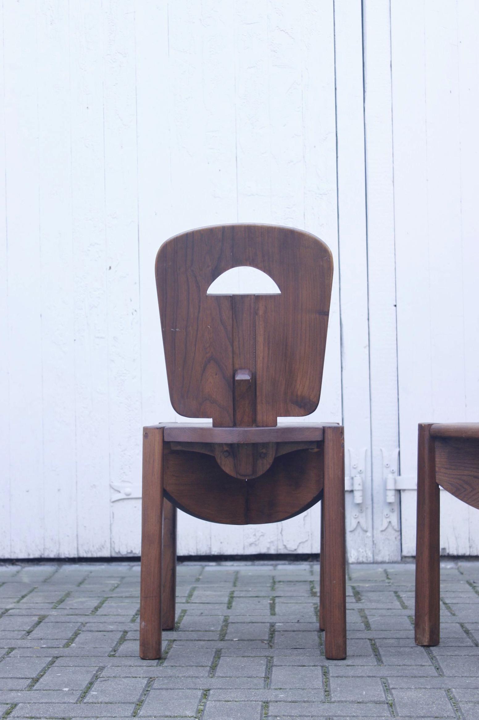 20th Century Pair of  Mid-Century French brutalist mountain chairs