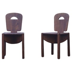 Pair of  Mid-Century French brutalist mountain chairs