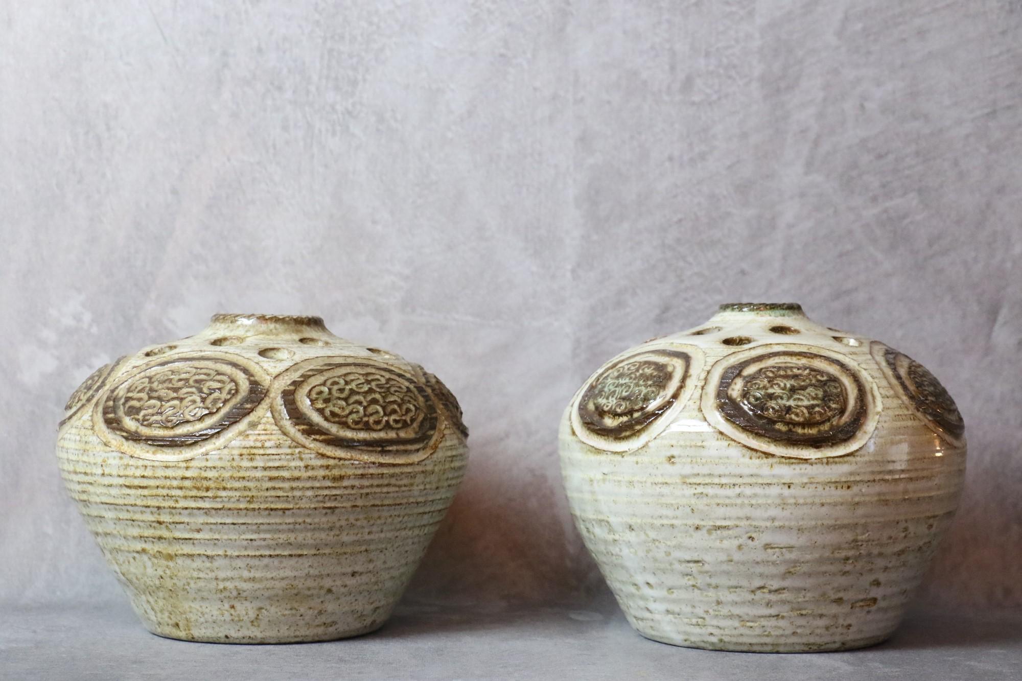 Pair of Mid-Century French Ceramic Vase by Marcel Giraud, Vallauris, 1960s 2