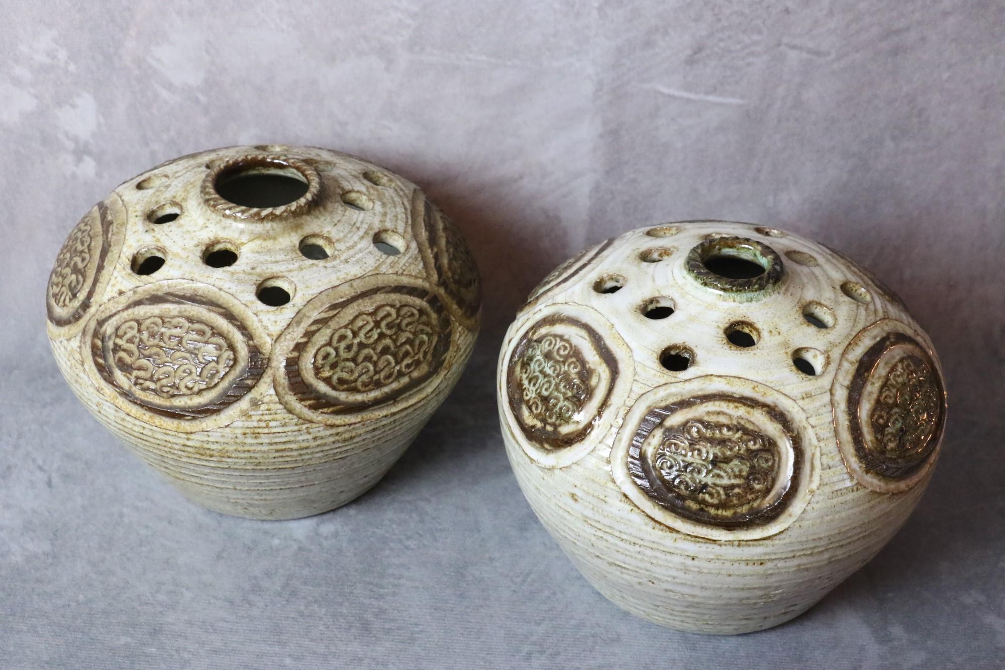 Pair of Mid-Century French Ceramic Vase by Marcel Giraud, Vallauris, 1960s 3