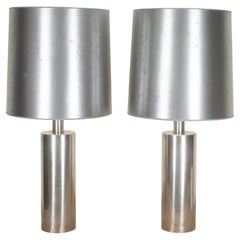 Pair of Mid-Century French Nickel Plated Table Lamps