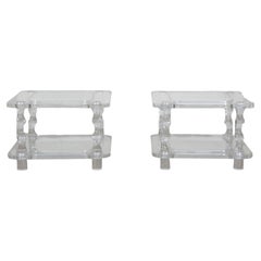 Pair of Mid-Century French Perspex Side Tables
