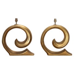 Paire de lampes de table à logo Pierre Cardin du milieu du siècle dernier