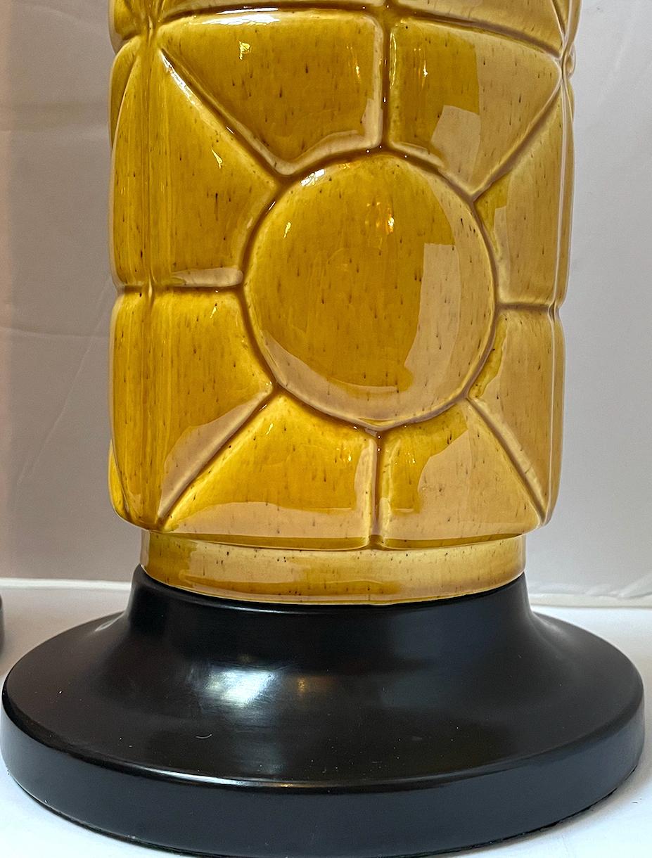 Mid-Century Modern Pair of Mid Century French Porcelain Lamps For Sale