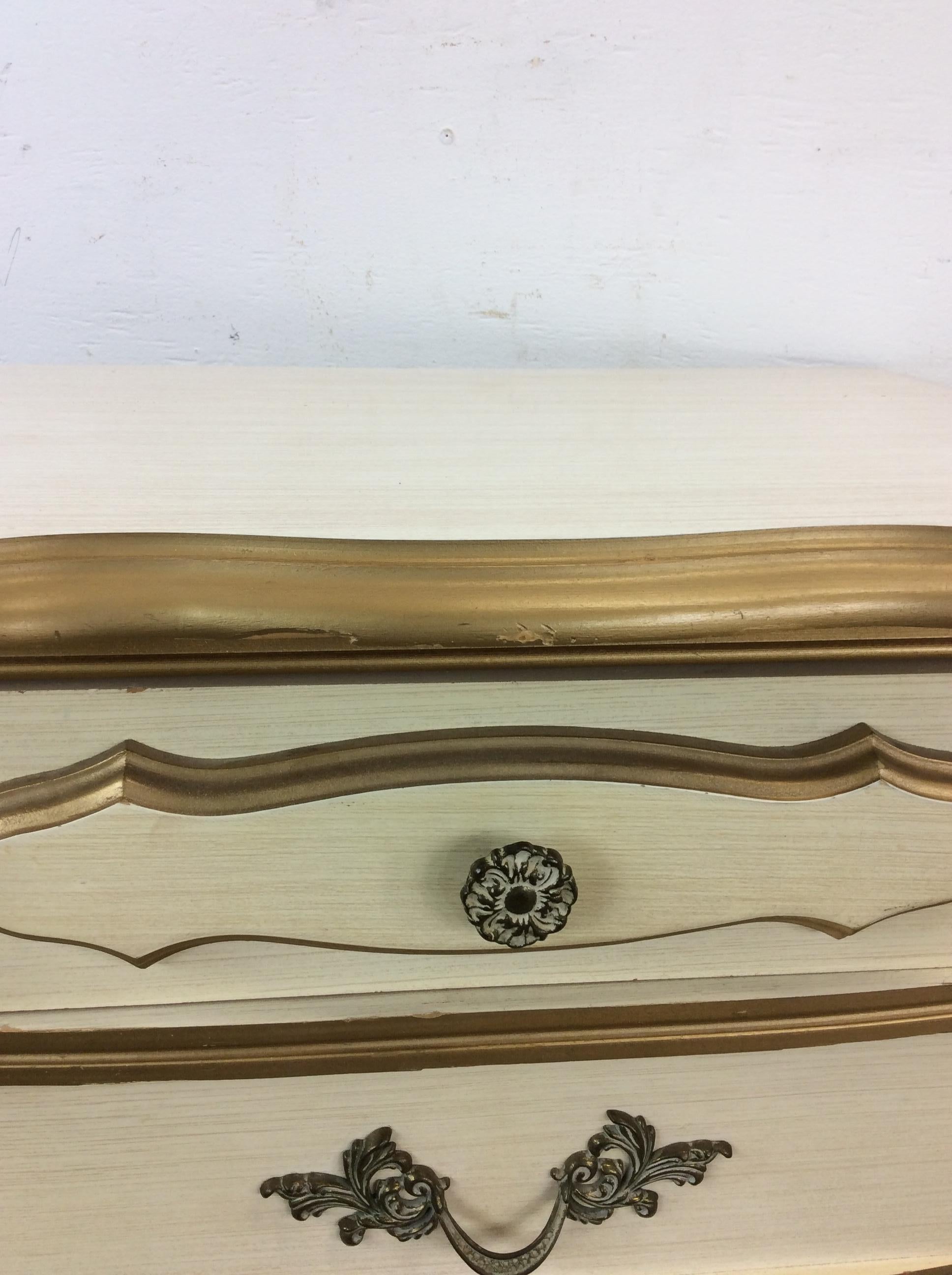 20th Century Pair of Mid Century French Provincial Nightstands with 2 Drawers For Sale