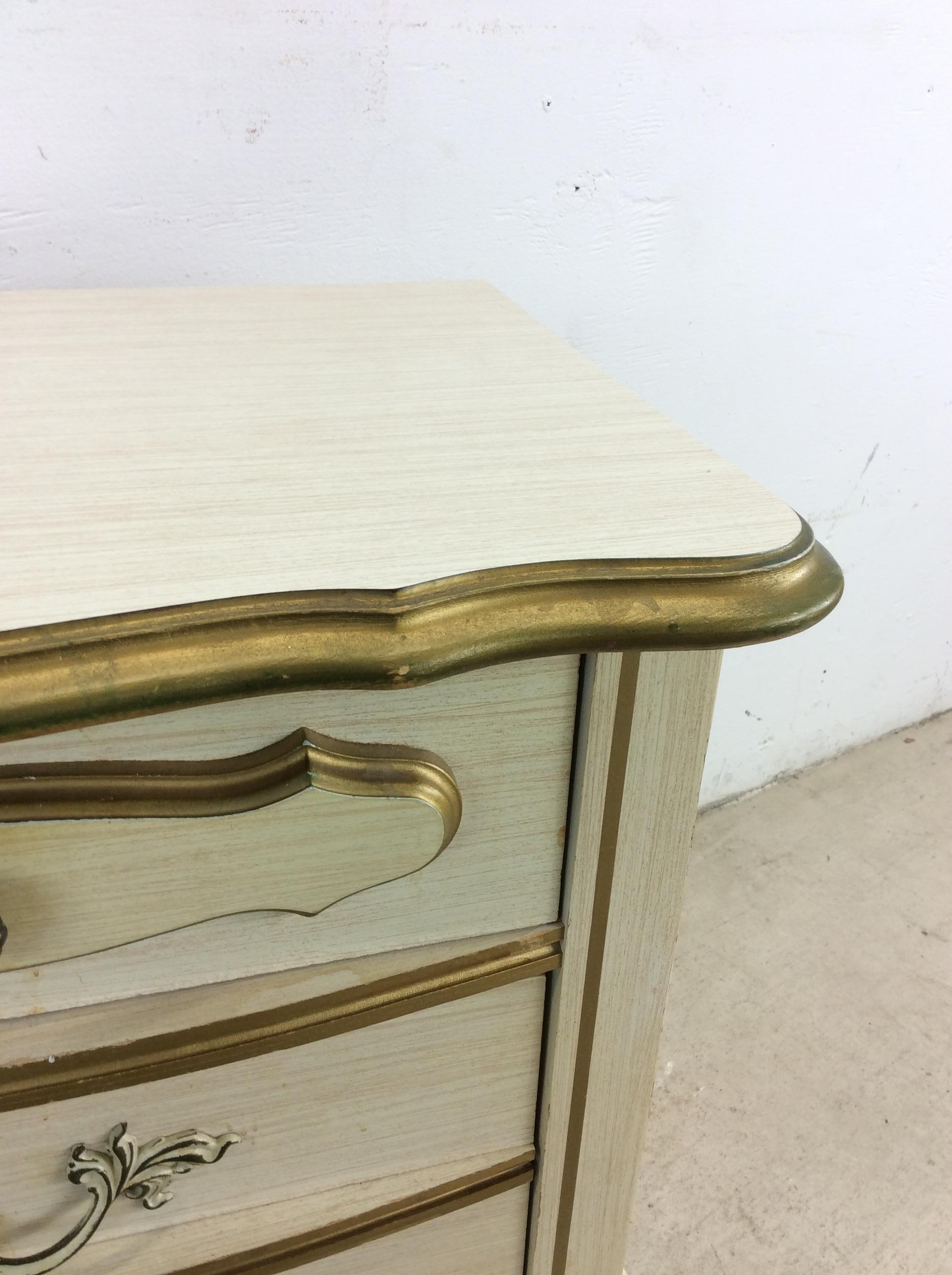 Pair of Mid Century French Provincial Nightstands with 2 Drawers For Sale 2