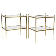Pair of Midcentury French Two-Tier Étagères or Tables by Maison Baguès, 1950s