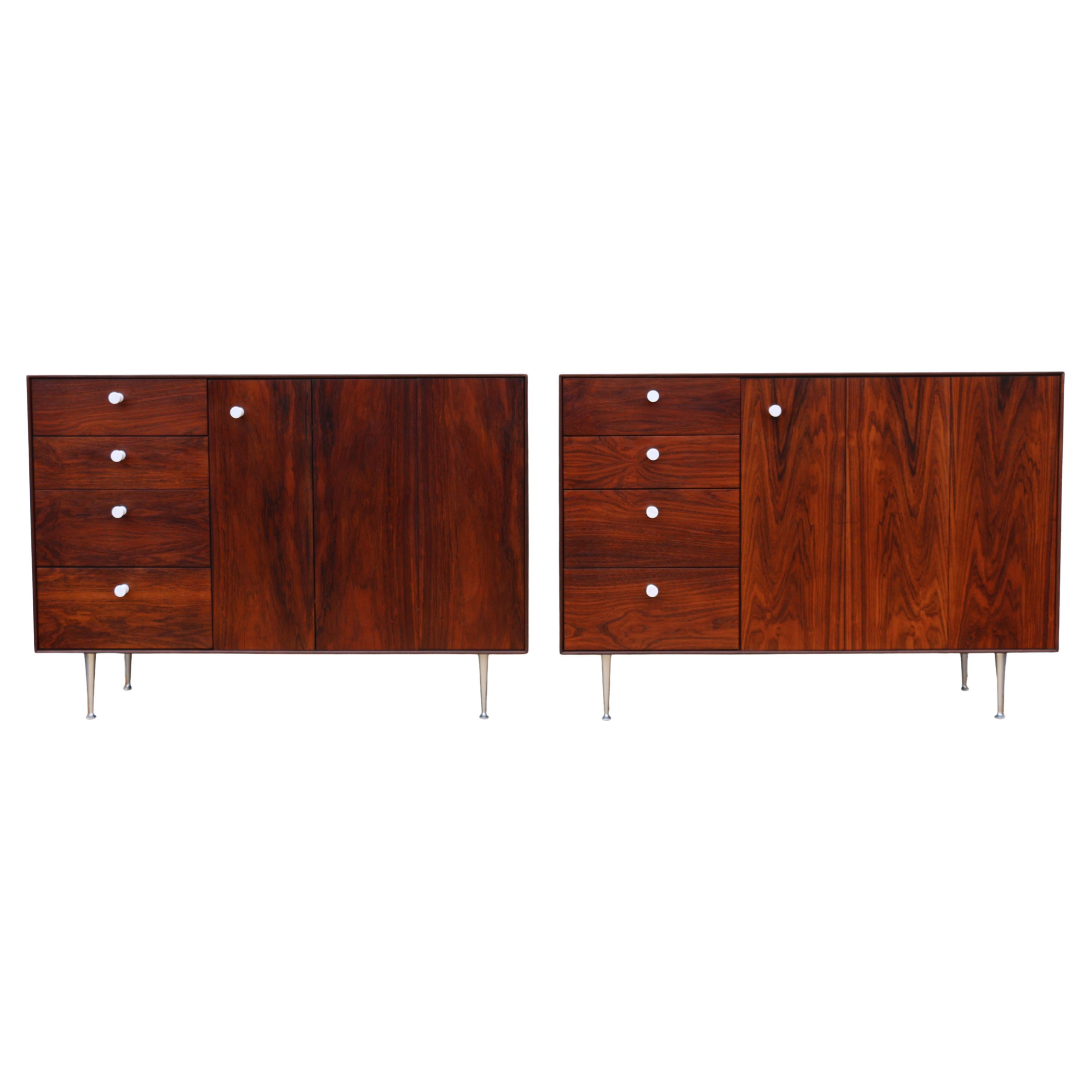 Pair of Mid-Century George Nelson Rosewood Thin Edge Cabinets for Herman Miller