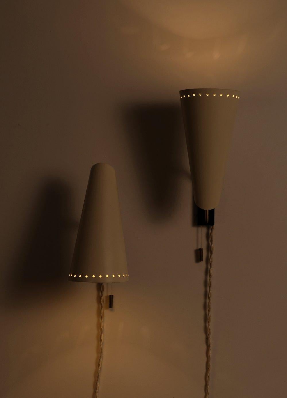 Mid-20th Century Pair of Midcentury German Bedside Lamps or Sconces