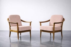 Coppia di poltrone moderne tedesche in ciliegio di metà secolo di Wilhelm Knoll