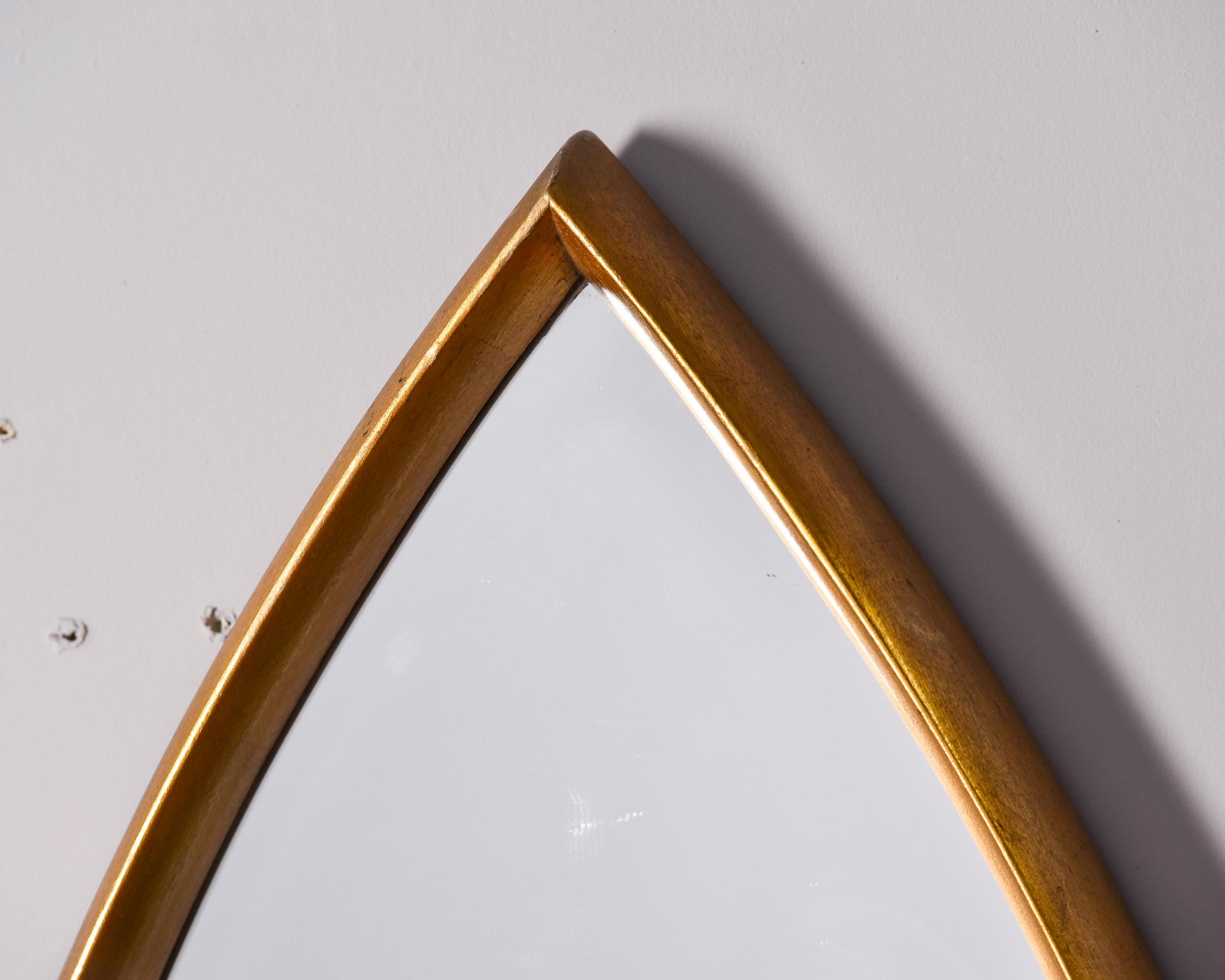 20th Century Pair of Mid Century Gilded Cathedral Mirrors