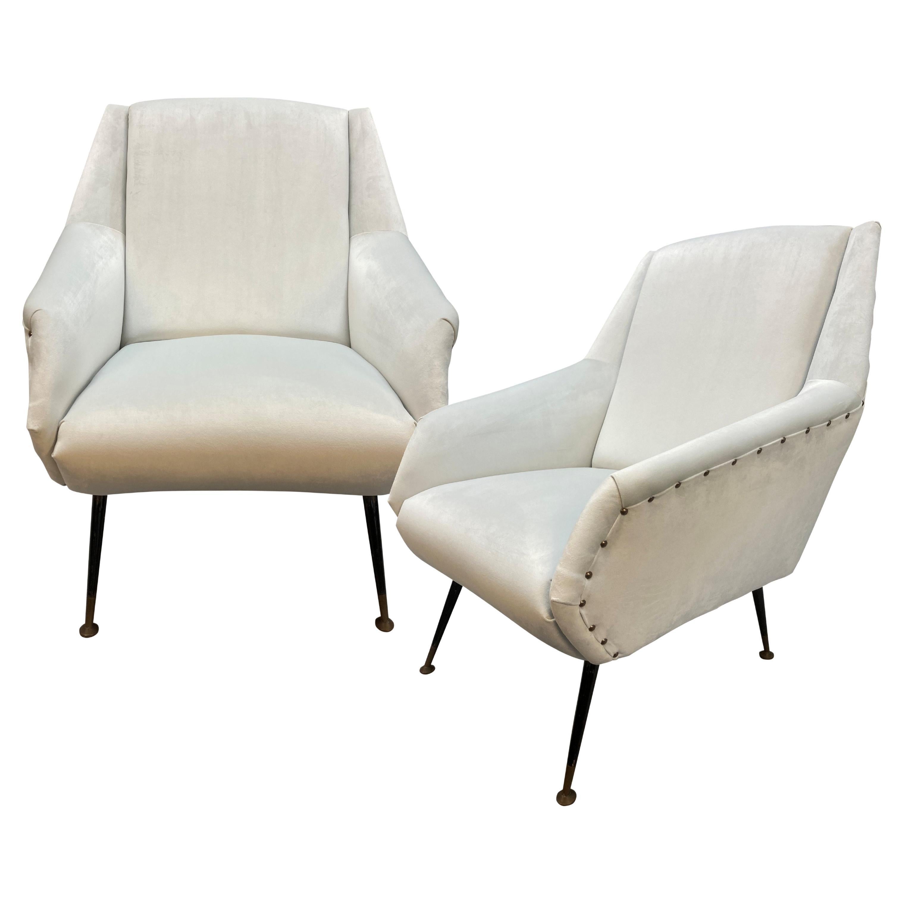 Pair Of Mid-Century Gio Ponti Style Armchairs