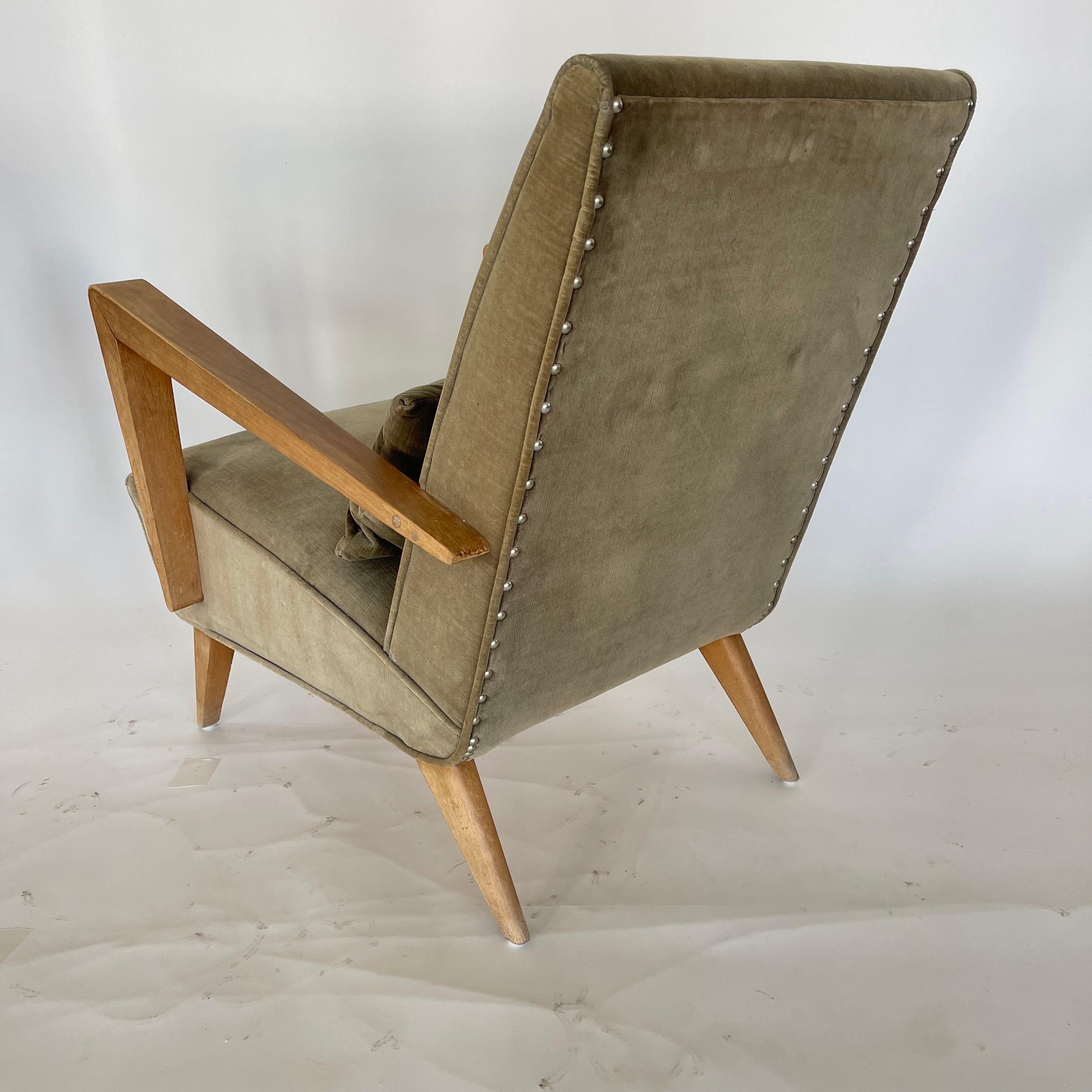 Pareja de sillones italianos de terciopelo estilo Gio Ponti de mediados de siglo, Italia, años 60 6