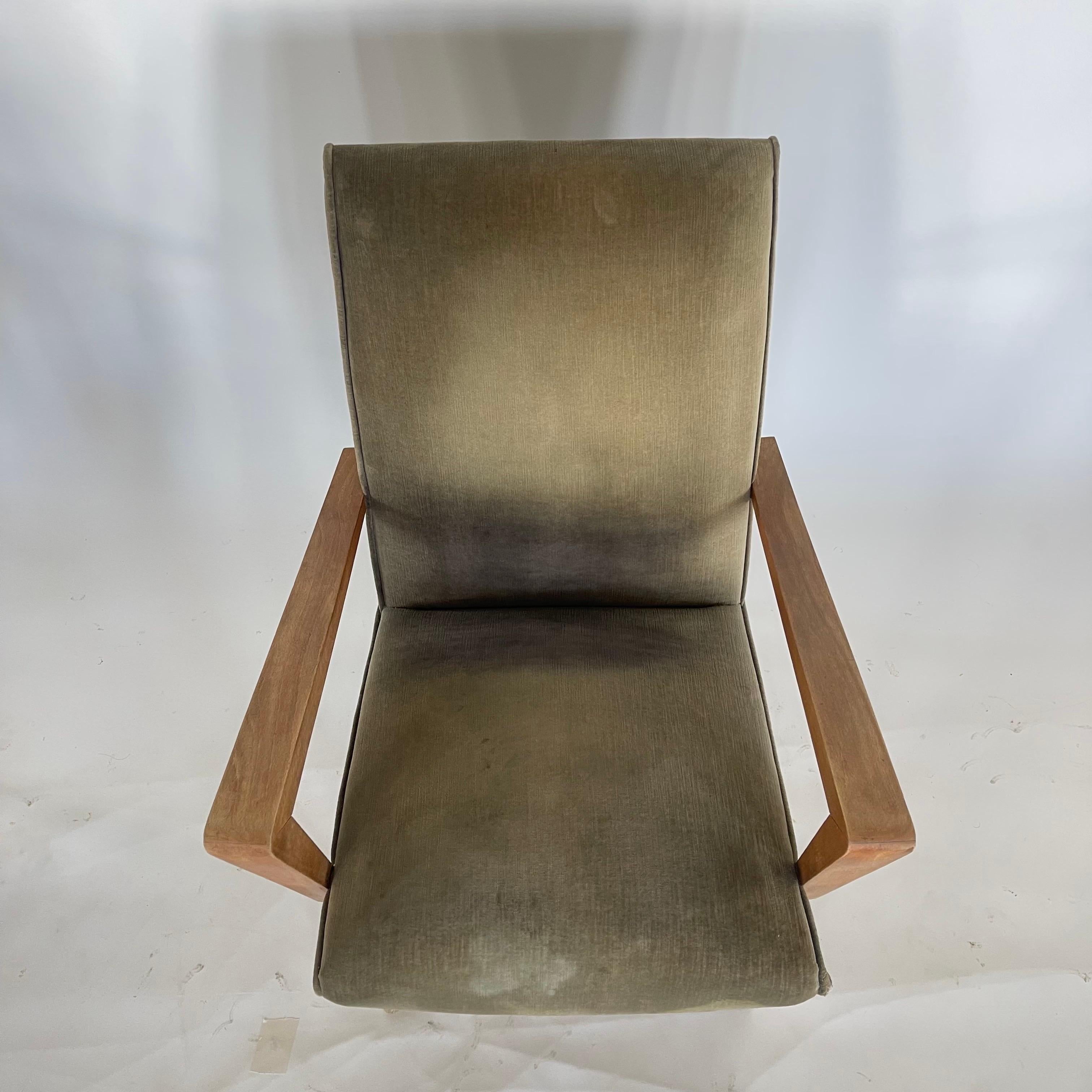Pareja de sillones italianos de terciopelo estilo Gio Ponti de mediados de siglo, Italia, años 60 9