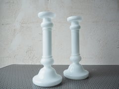 Pareja de candelabros de cristal de mediados de siglo, Bohemia, años 60