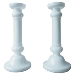 Pareja de candelabros de cristal de mediados de siglo, Bohemia, años 60