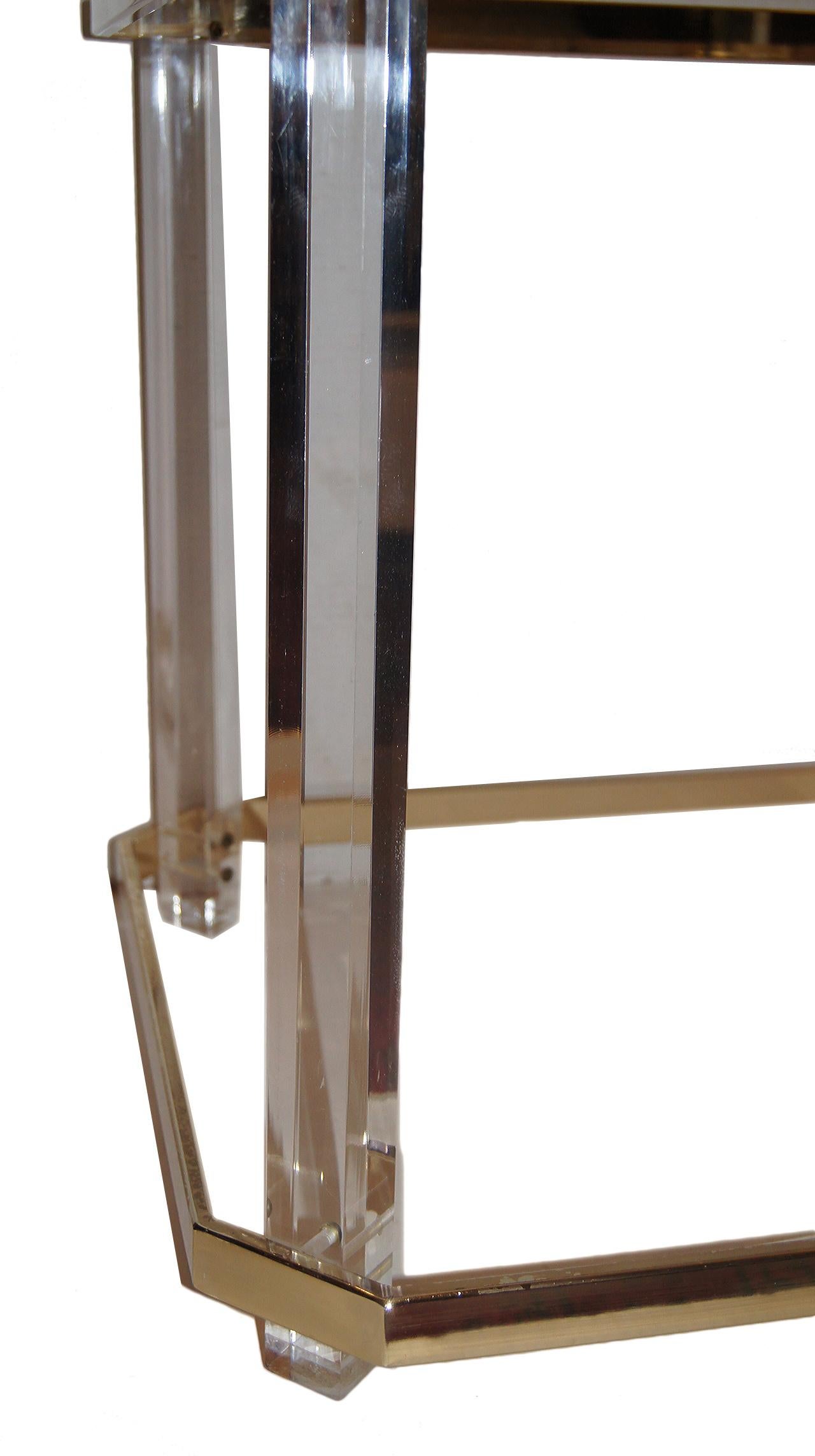Mid-20th Century Pair of Mid-Century Glass Top Side Tables
