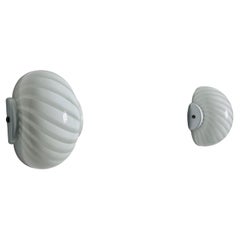 Pair of Mid-Century Glass Wall Lamps, Italy, 1960s