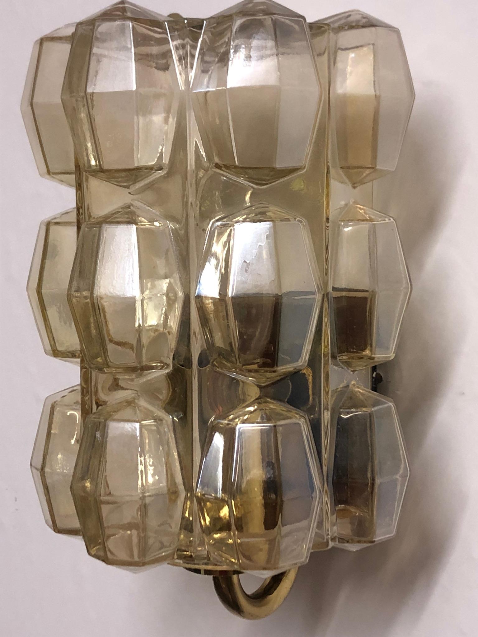Pair of Midcentury Glass Wall Sconces by Limburg, circa 1960s 4