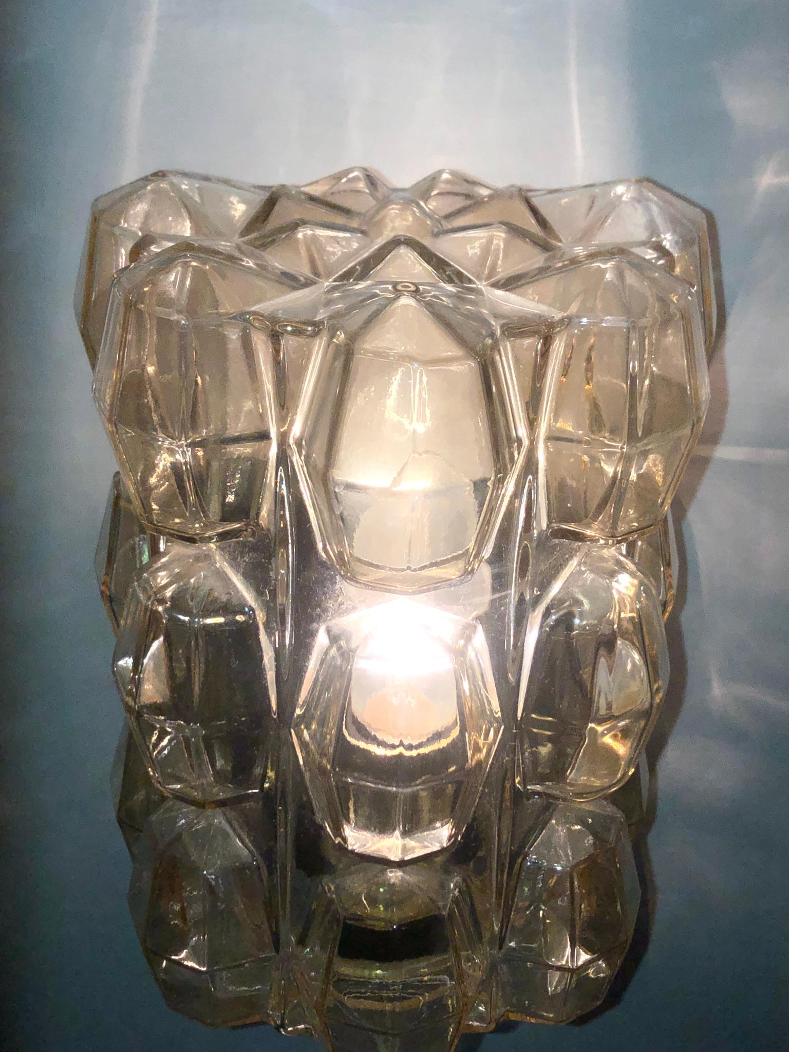 Pair of Midcentury Glass Wall Sconces by Limburg, circa 1960s 2