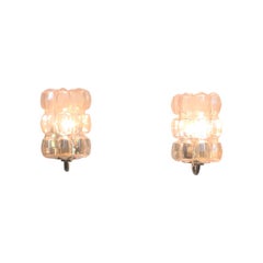 Pair of Midcentury Glass Wall Sconces by Limburg, circa 1960s