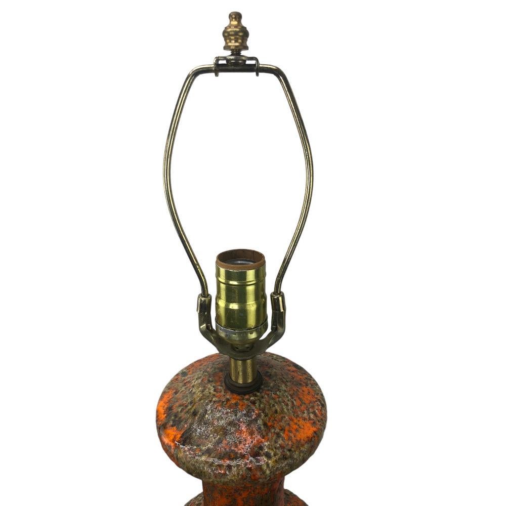 Mid-Century Modern Pair of Mid-Century Glazed Orange Lava Lamps For Sale