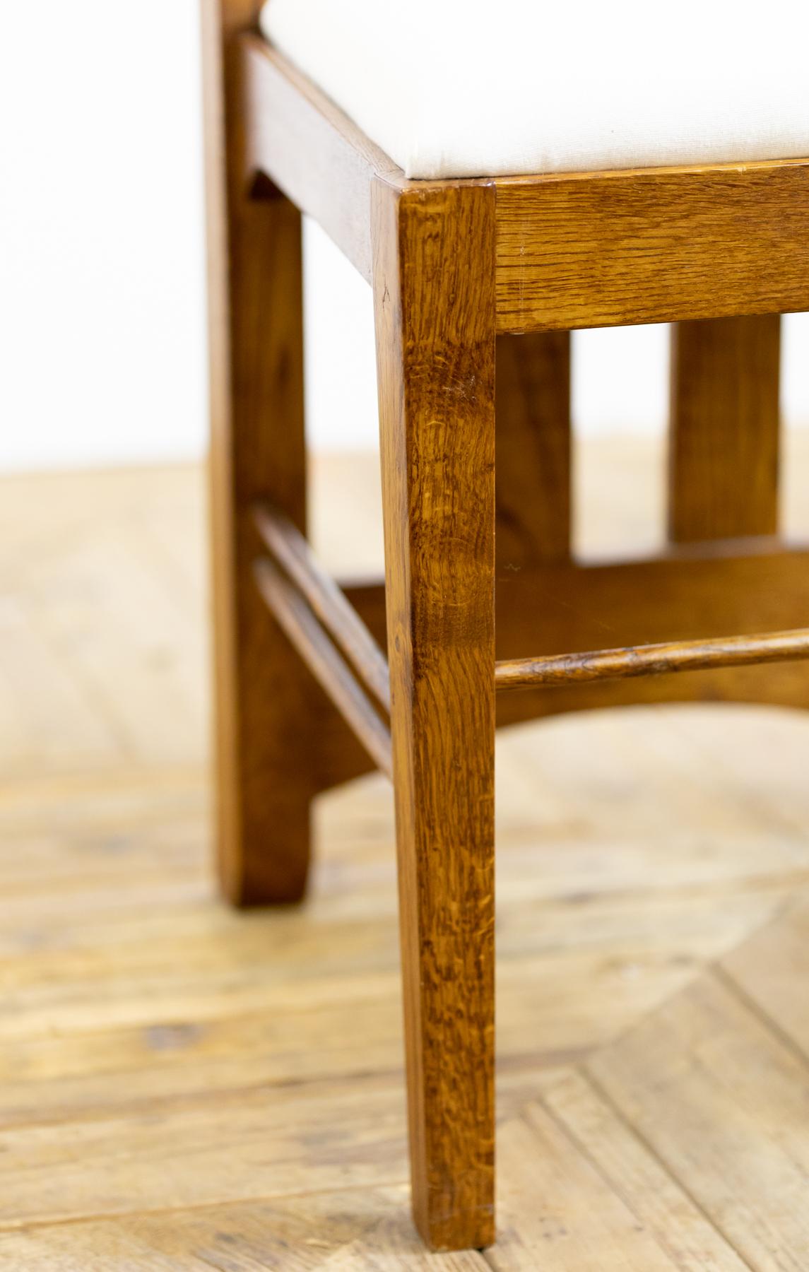 Pair of Midcentury Golden Oak Mackintosh Art Nouveau Style Chairs 2