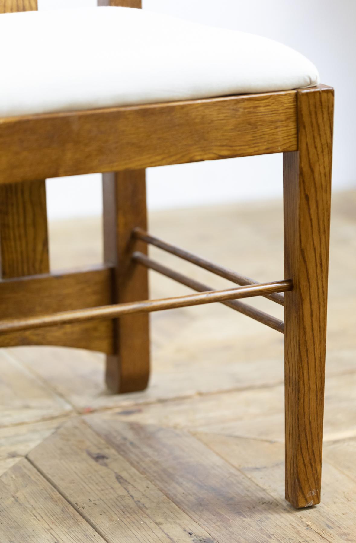 Pair of Midcentury Golden Oak Mackintosh Art Nouveau Style Chairs 3