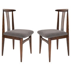 Pair of Mid-Century Gray Boucle Chairs, Designed by M. Zielinski, Europe, 1960s