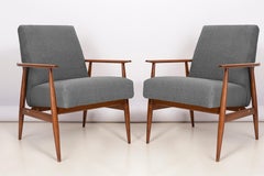Pair of Mid-Century Grey Bouclé Dante Armchairs, H. Lis, 1960s