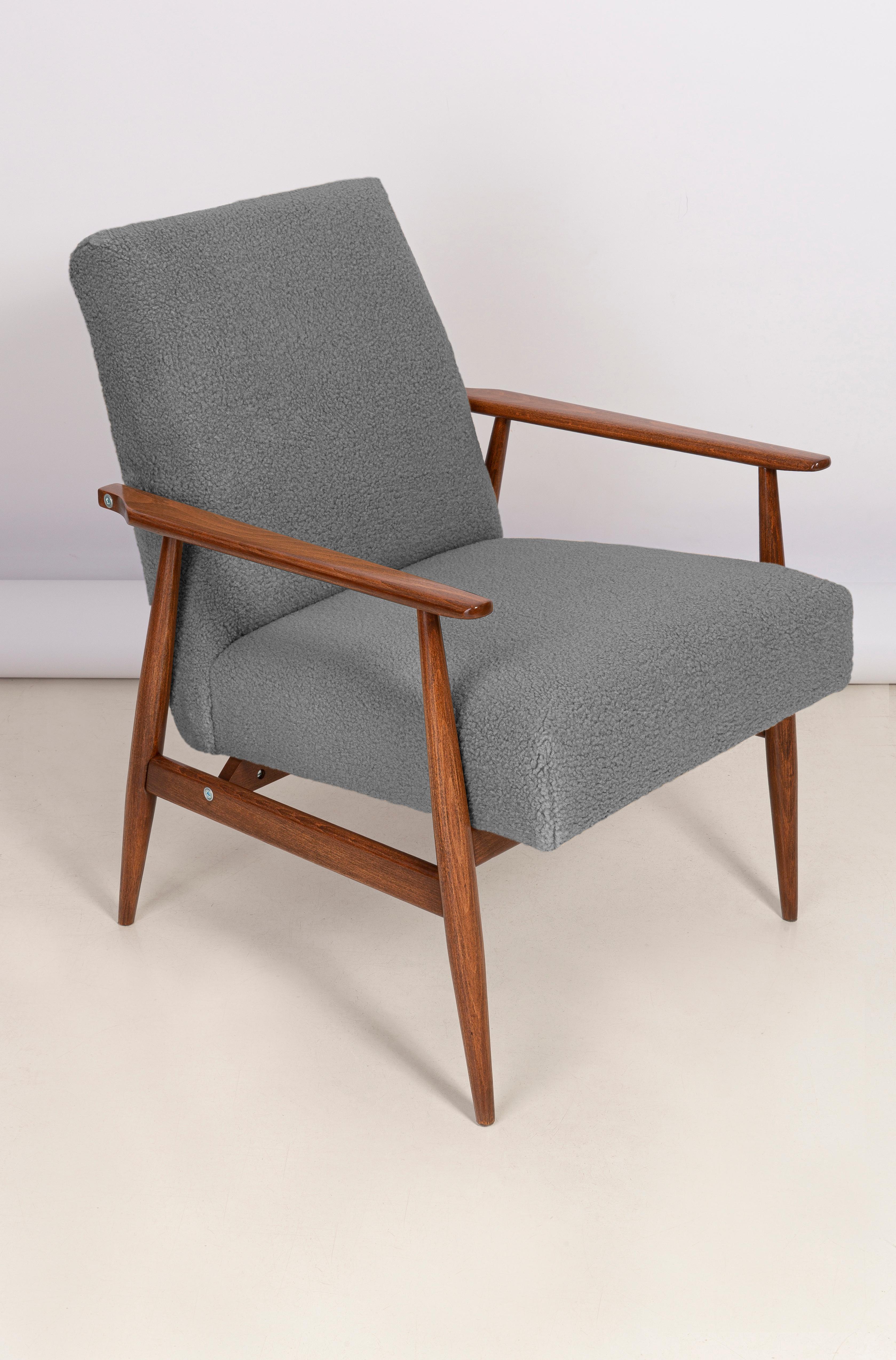 XX secolo Coppia di poltrone Dante in bouclé grigio di metà secolo, H. H. Lis, anni '60 in vendita