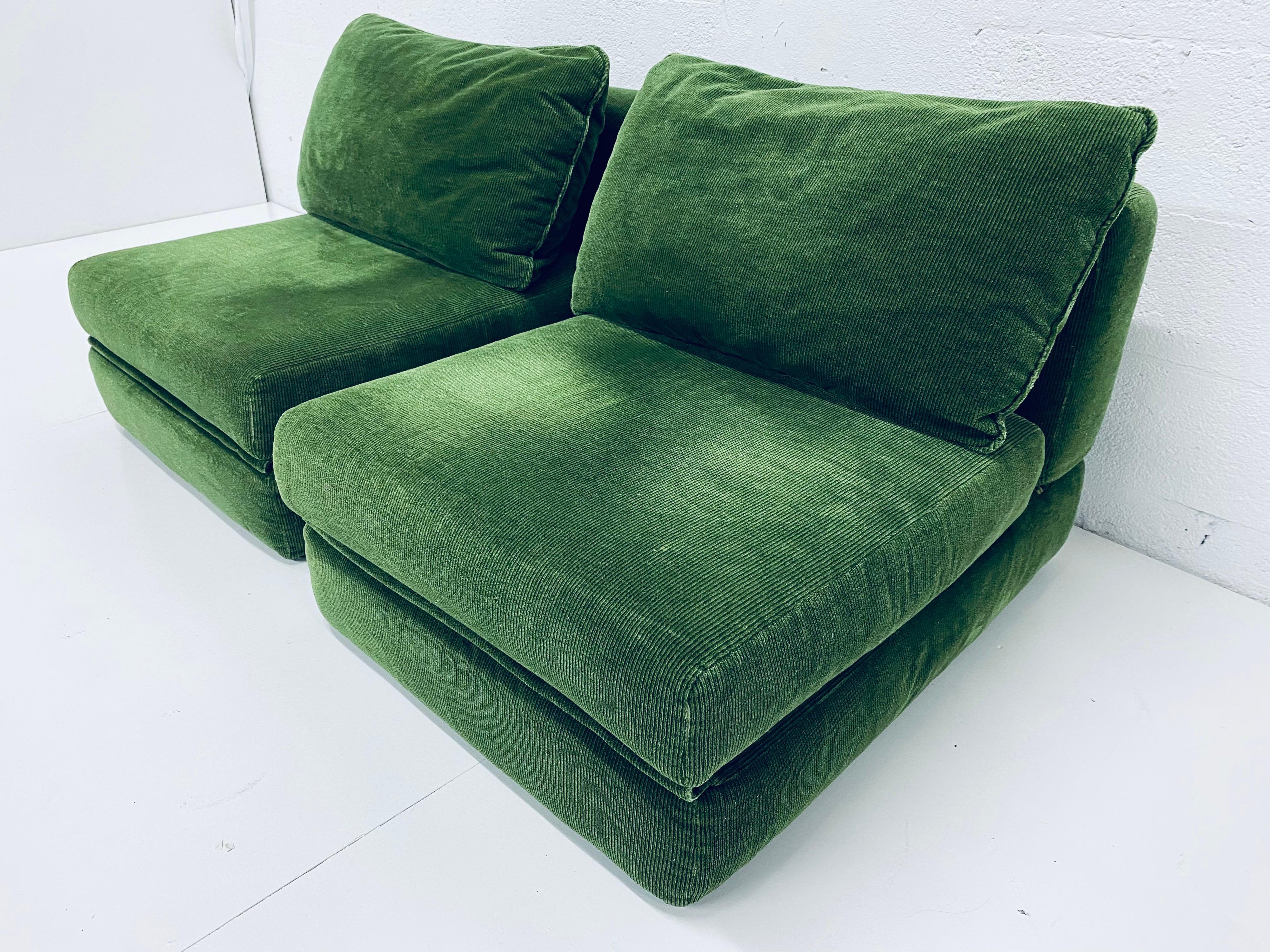 green corduroy chair