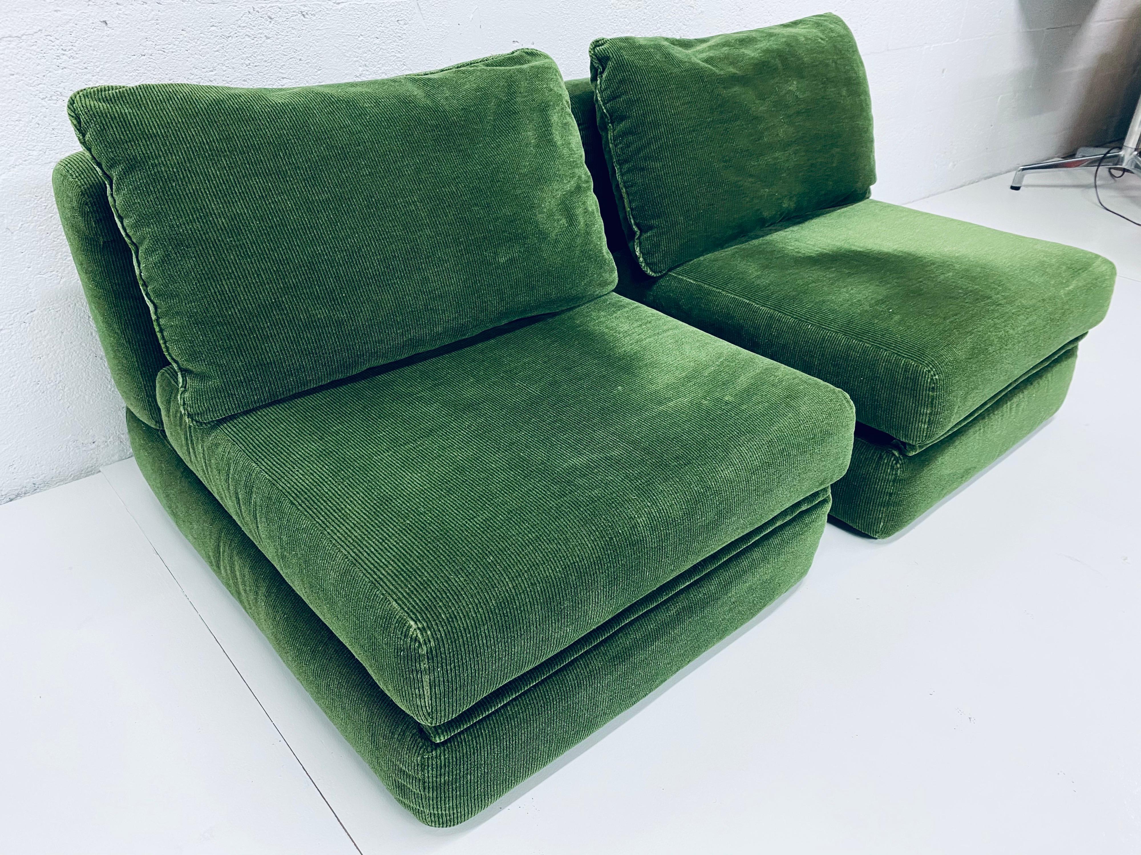green corduroy lounge