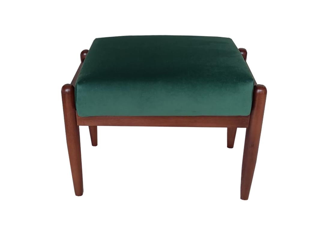 Mid-Century Modern Paire de tabourets vintage en velours vert du milieu du siècle, Edmund Homa, 1960 en vente