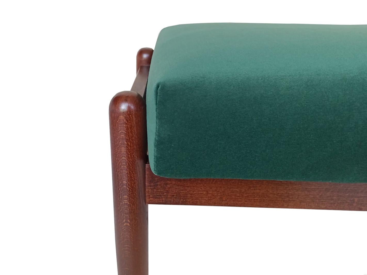 Fait main Paire de tabourets vintage en velours vert du milieu du siècle, Edmund Homa, 1960 en vente