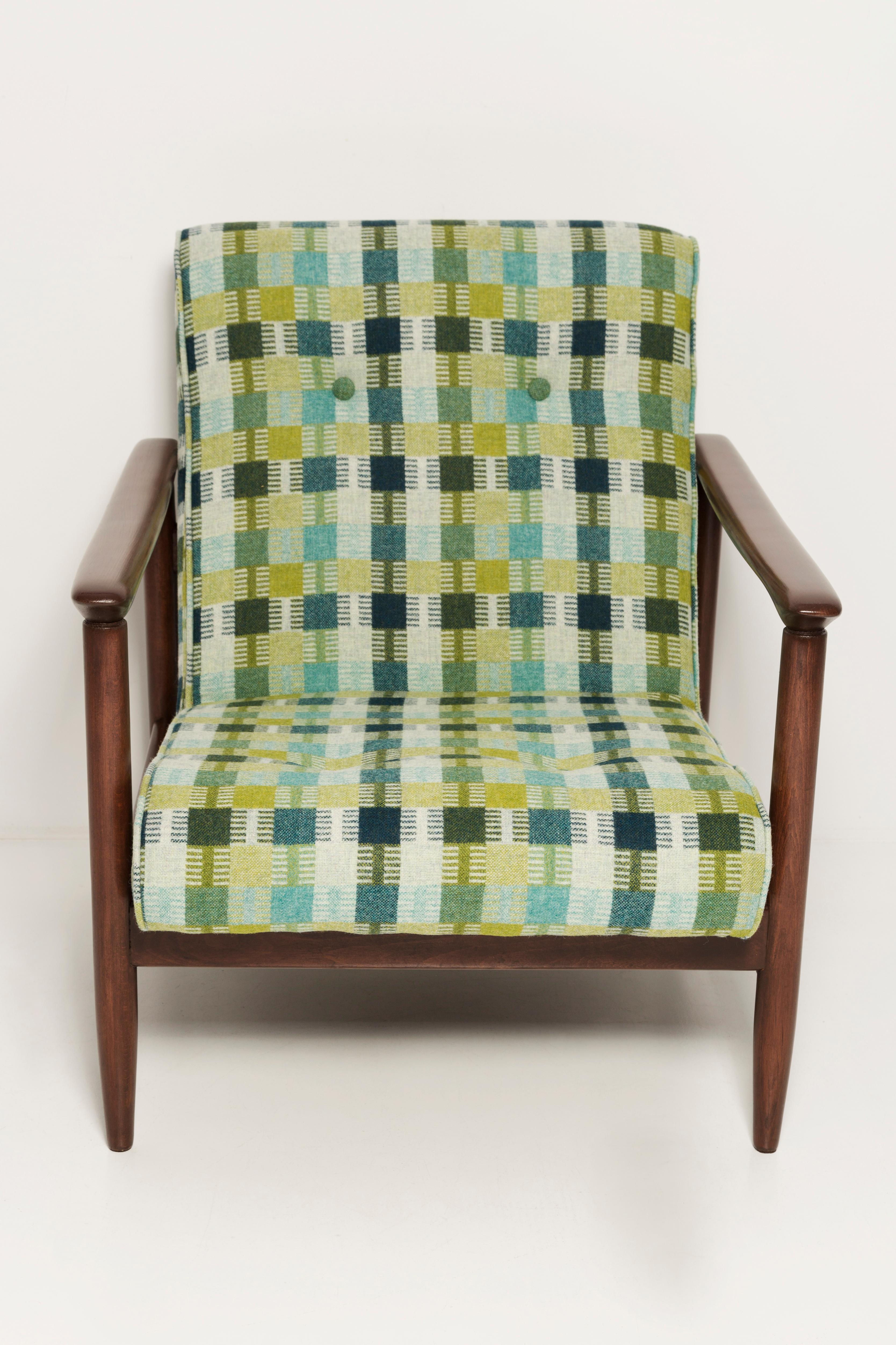 Paar Sessel aus grüner Wolle aus der Mitte des Jahrhunderts, GFM 142, Edmund Homa, Europa, 1960er Jahre im Angebot 2