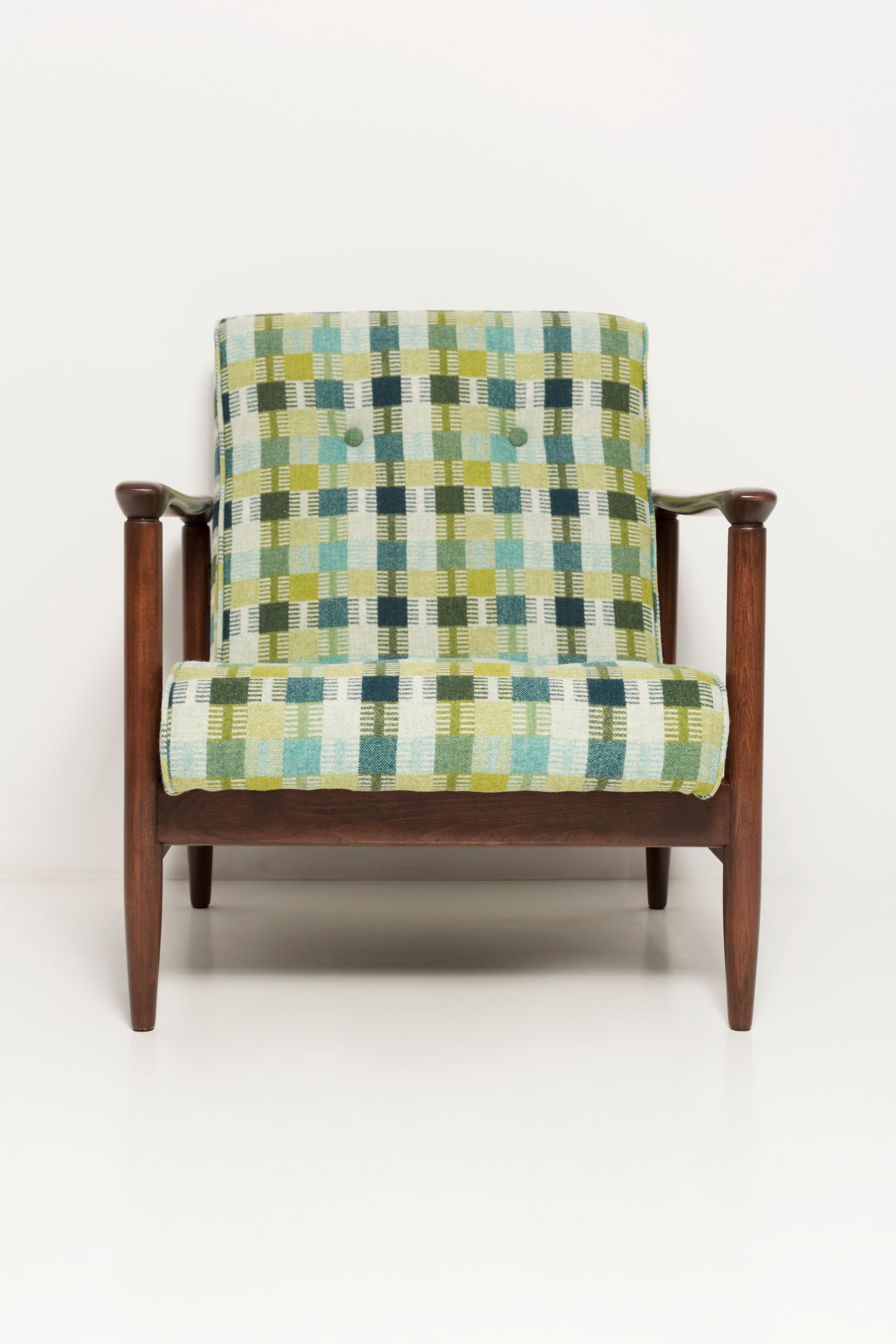 Pair of Mid-Century Green Wool Armchairs, GFM 142, Edmund Homa, Europe, 1960s For Sale 3