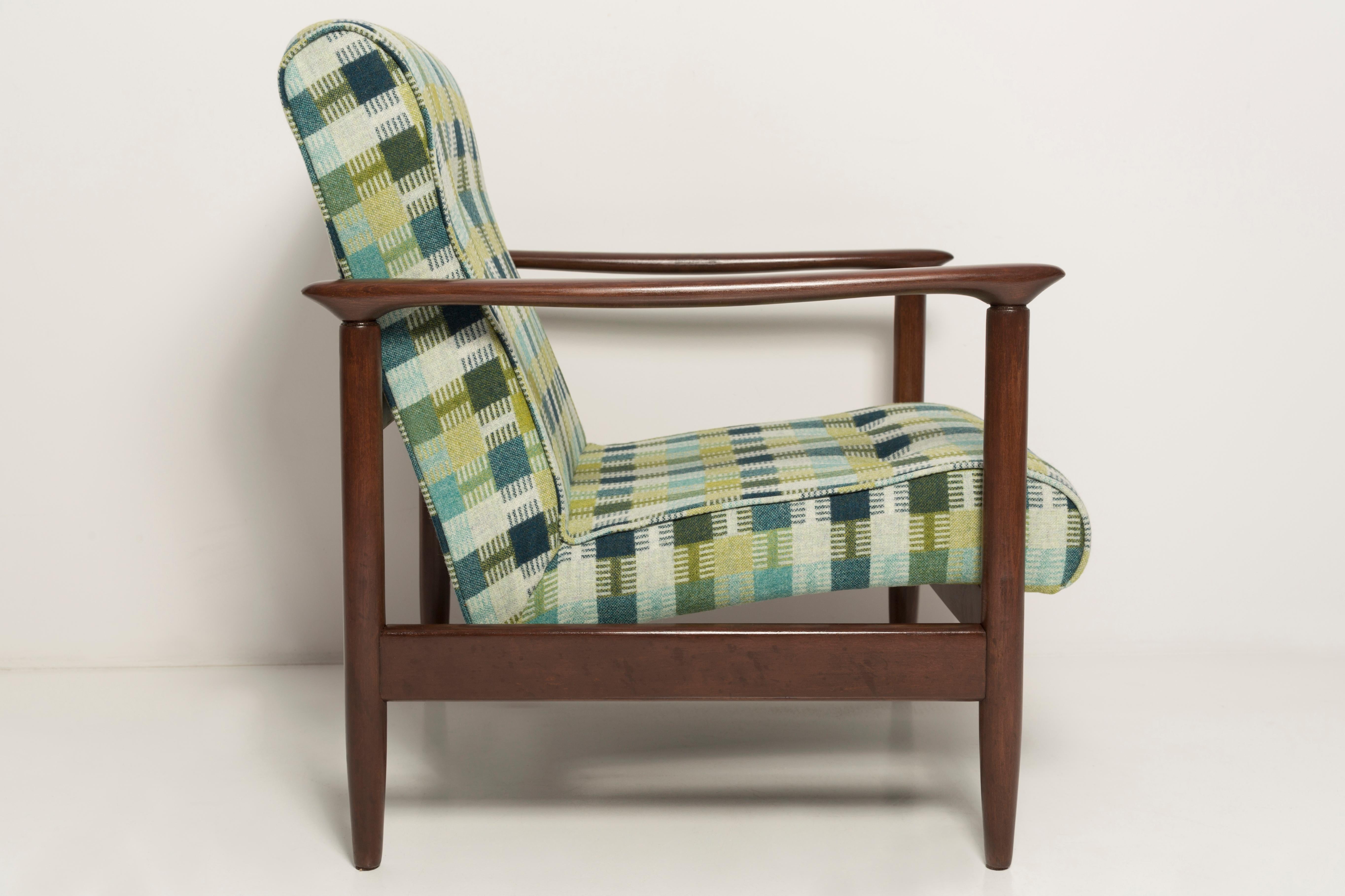 Paar Sessel aus grüner Wolle aus der Mitte des Jahrhunderts, GFM 142, Edmund Homa, Europa, 1960er Jahre im Angebot 4