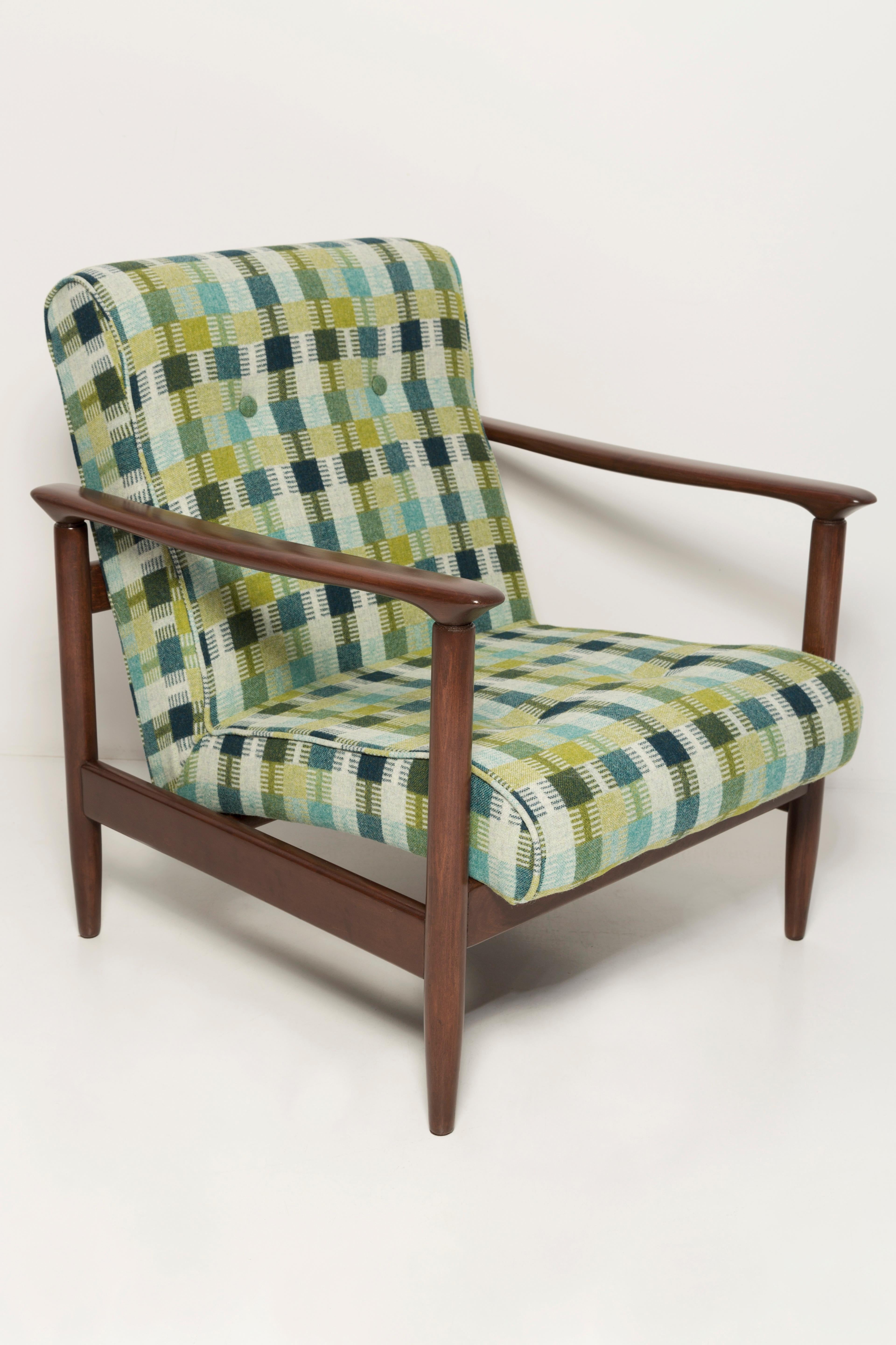 Paar Sessel aus grüner Wolle aus der Mitte des Jahrhunderts, GFM 142, Edmund Homa, Europa, 1960er Jahre (Moderne der Mitte des Jahrhunderts) im Angebot