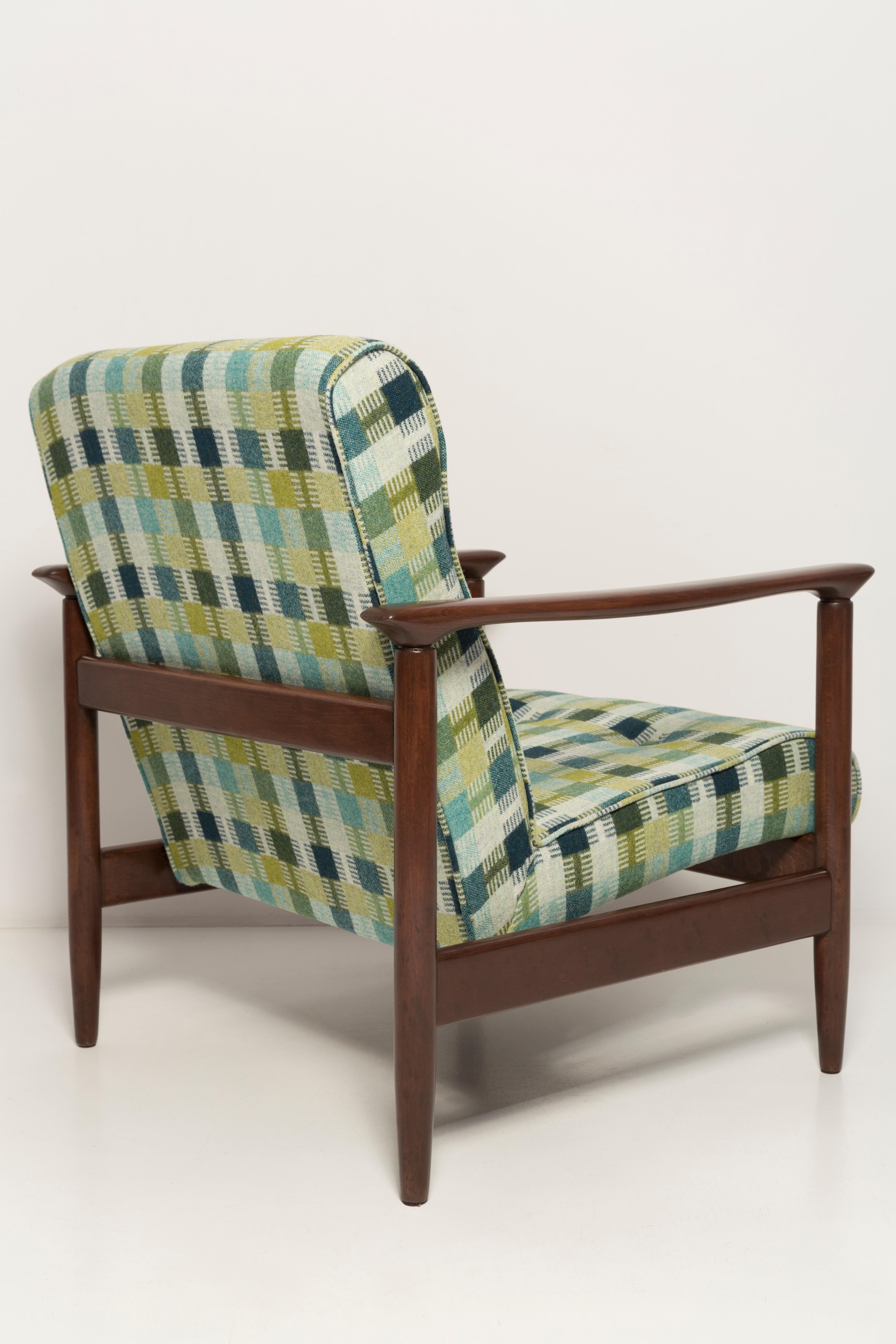 Paar Sessel aus grüner Wolle aus der Mitte des Jahrhunderts, GFM 142, Edmund Homa, Europa, 1960er Jahre (20. Jahrhundert) im Angebot