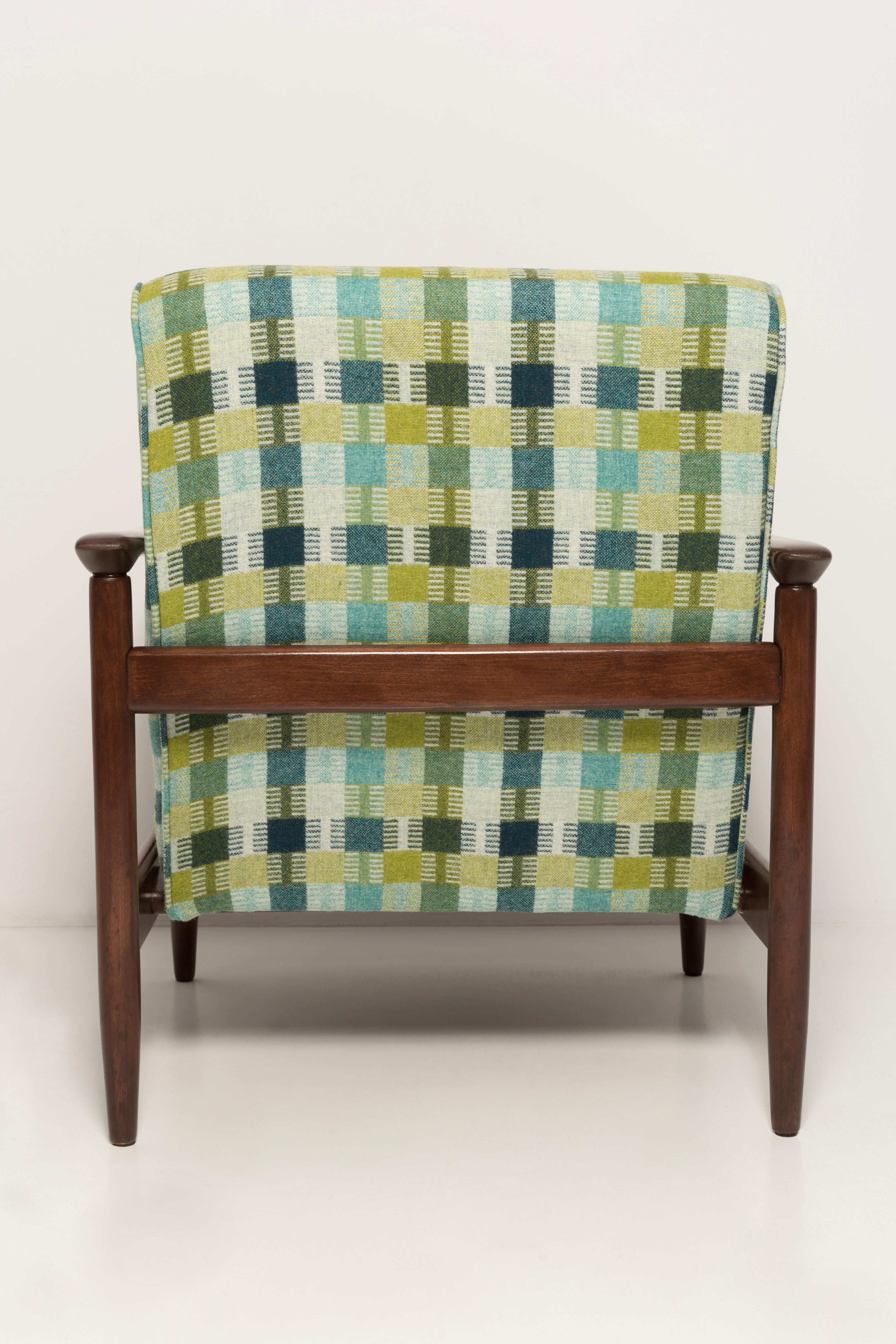 Paar Sessel aus grüner Wolle aus der Mitte des Jahrhunderts, GFM 142, Edmund Homa, Europa, 1960er Jahre (Stoff) im Angebot