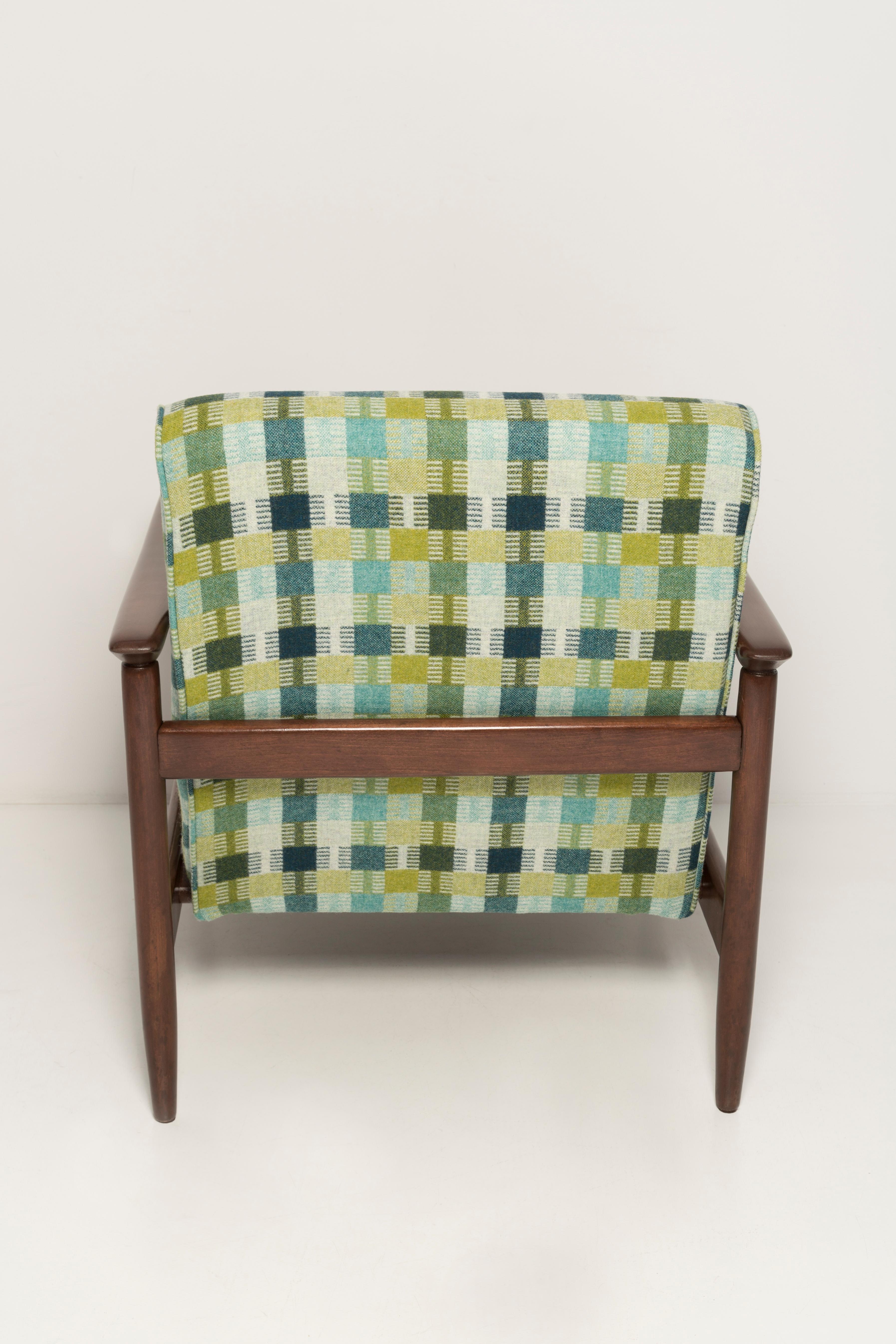 Paar Sessel aus grüner Wolle aus der Mitte des Jahrhunderts, GFM 142, Edmund Homa, Europa, 1960er Jahre im Angebot 1