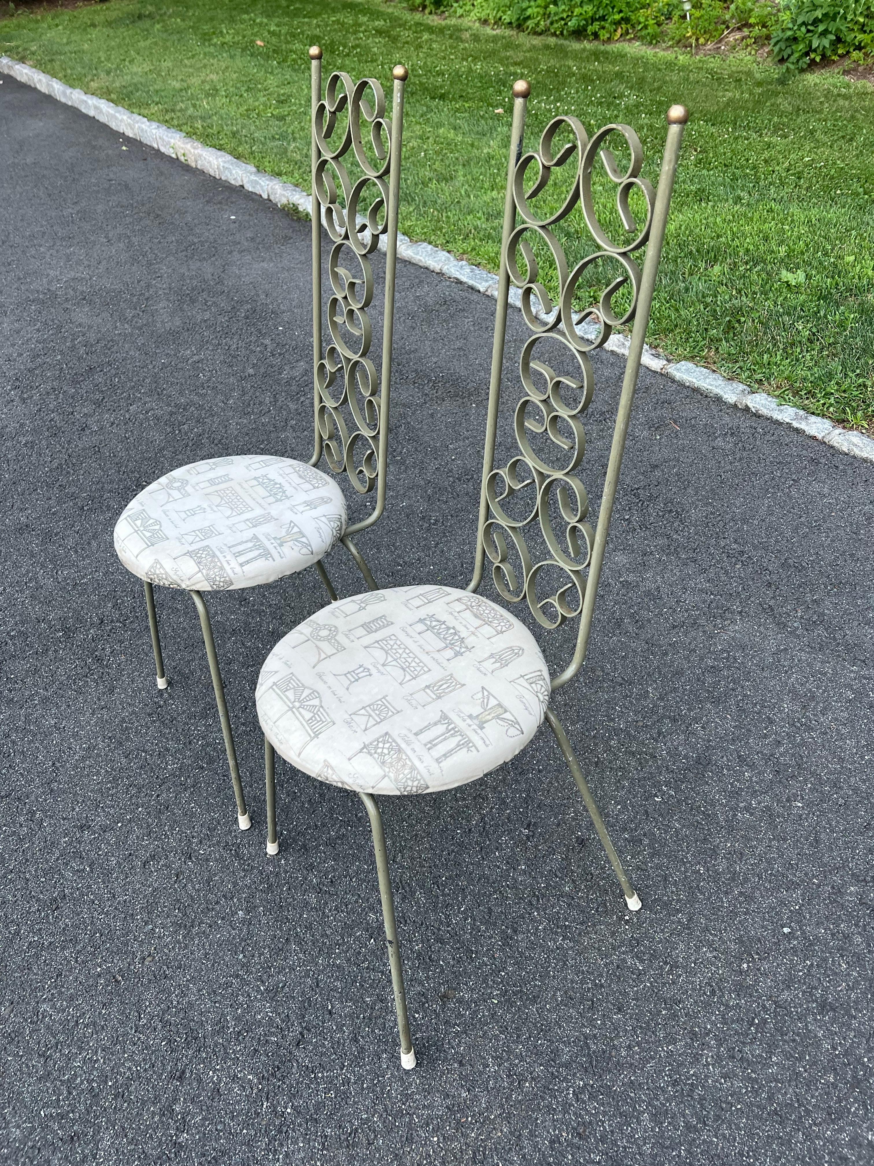 Milieu du XXe siècle Paire de chaises de bistro Grenada du milieu du siècle par Arthur Umanoff en vente