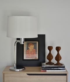 Pair of Midcentury Hand Carved Wooden Candlesticks