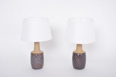 Pair of Midcentury Handmade Stoneware Table Lamps by Einar Johansen for Soholm