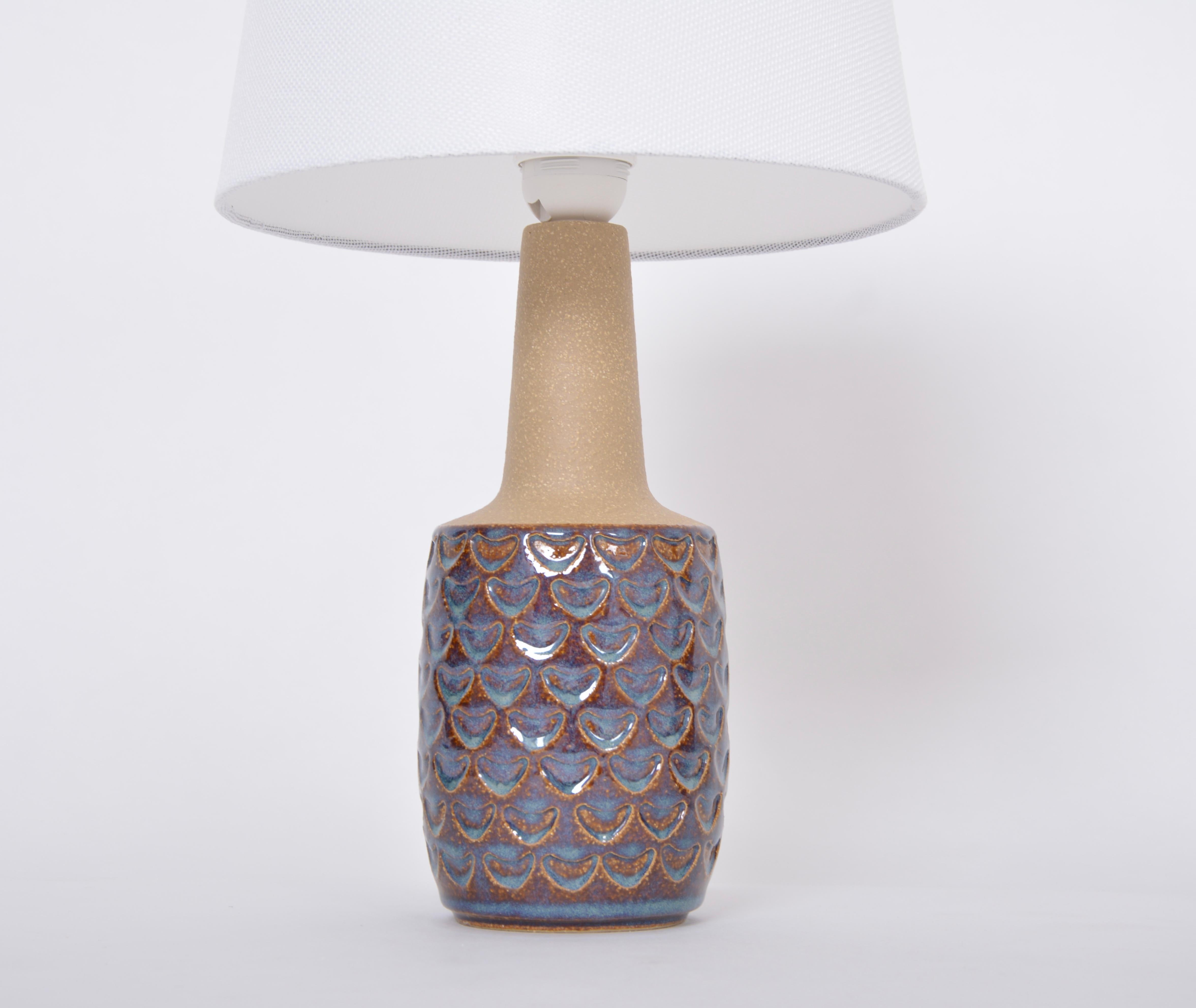 Glazed Pair of Midcentury Handmade Stoneware Table Lamps by Einar Johansen for Soholm For Sale
