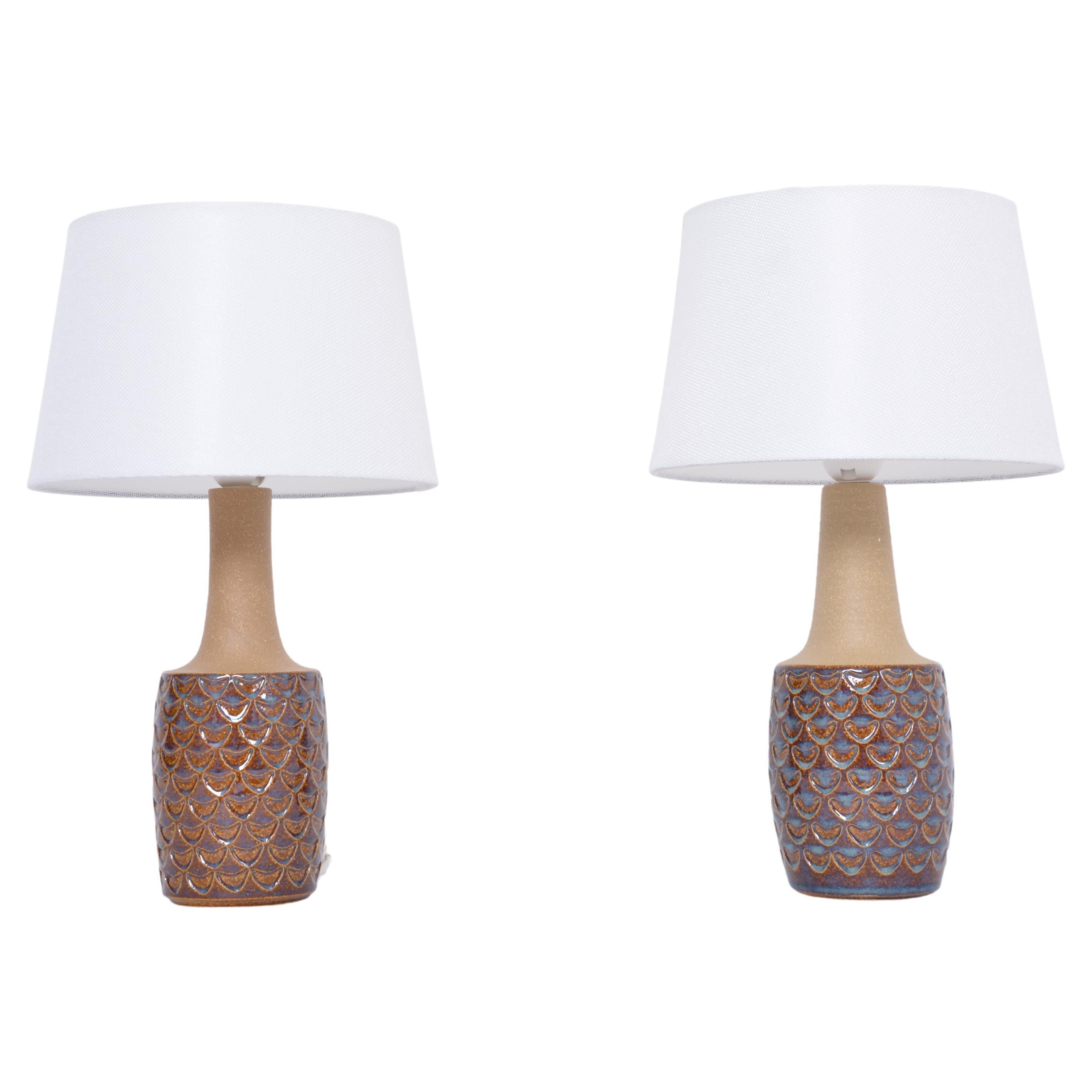 Pair of Midcentury Handmade Stoneware Table Lamps by Einar Johansen for Soholm For Sale